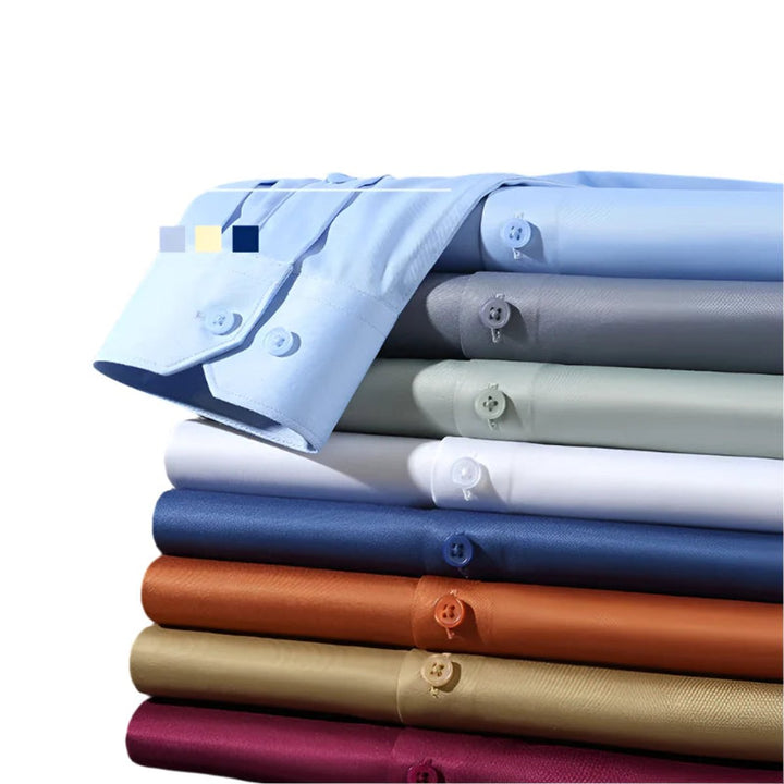 Men's Stretch Wrinkle-Free Long-Sleeve Business Casual Dress Shirt