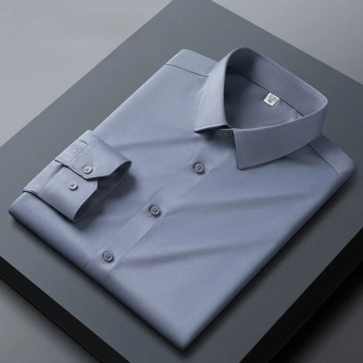 Men's Stretch Wrinkle-Free Long-Sleeve Business Casual Dress Shirt