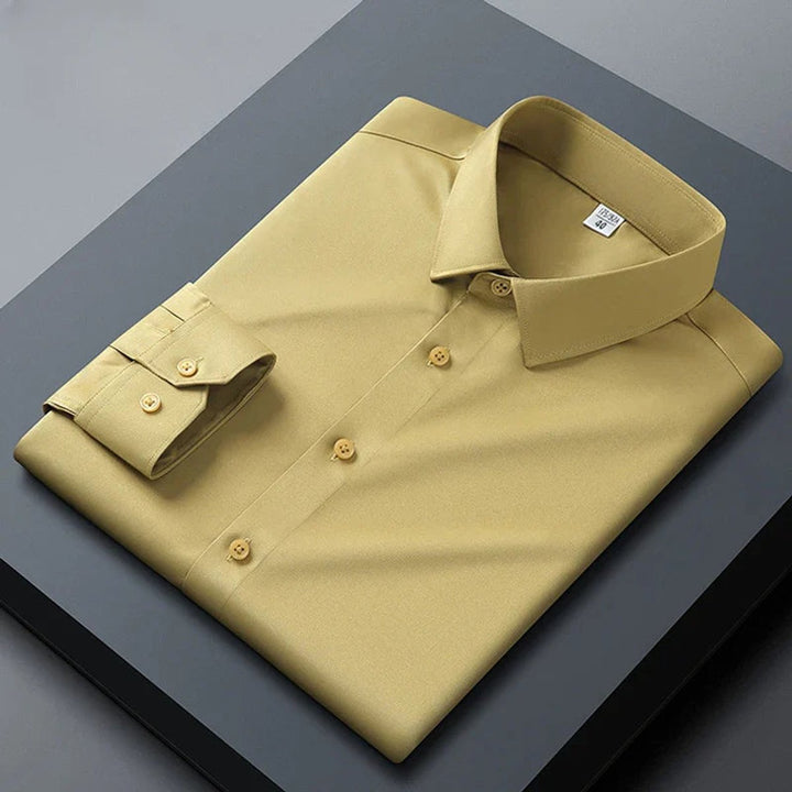 Men's Stretch Wrinkle-Free Long-Sleeve Business Casual Dress Shirt