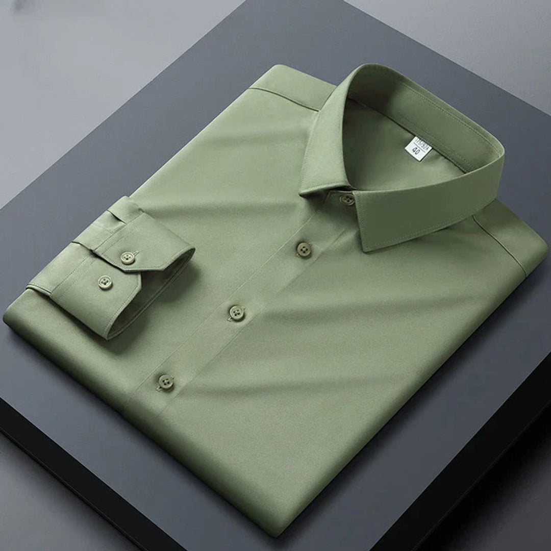 Men's Stretch Wrinkle-Free Long-Sleeve Business Casual Dress Shirt