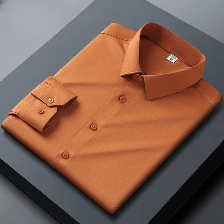 Men's Stretch Wrinkle-Free Long-Sleeve Business Casual Dress Shirt
