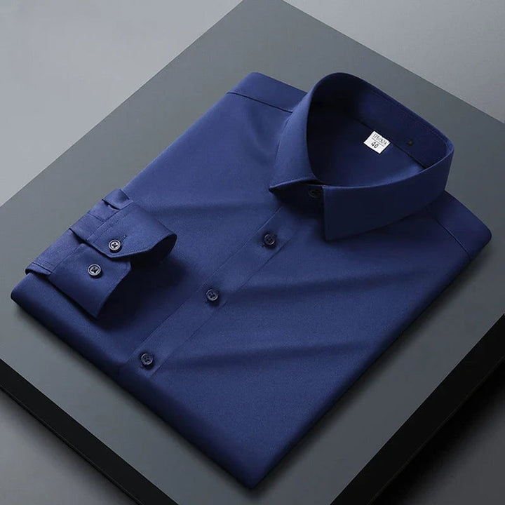 Men's Stretch Wrinkle-Free Long-Sleeve Business Casual Dress Shirt