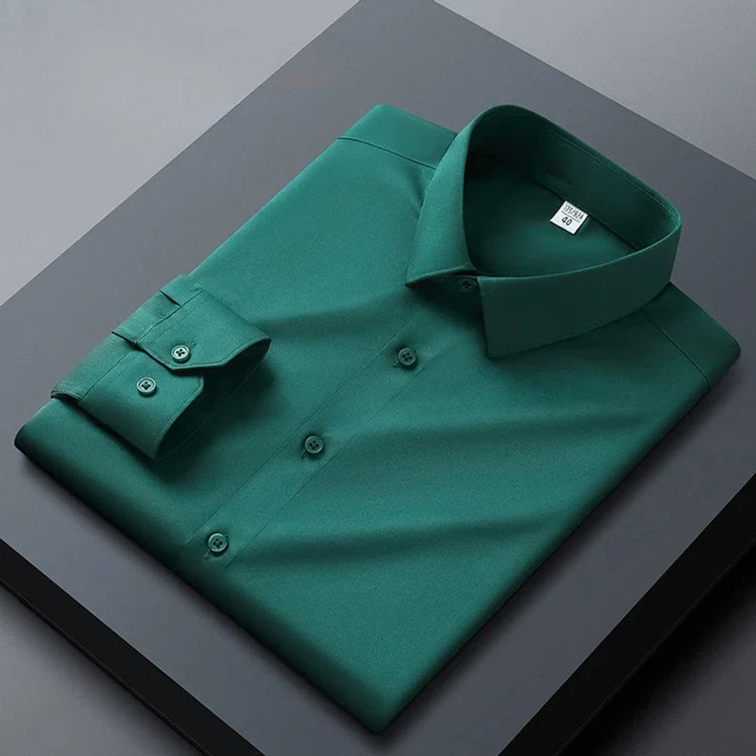 Men's Stretch Wrinkle-Free Long-Sleeve Business Casual Dress Shirt