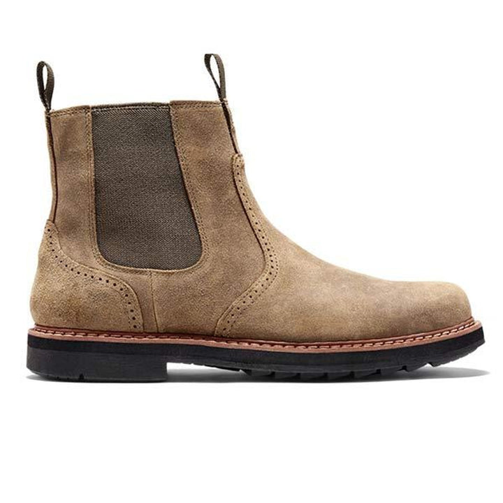 Men's Suede Elastic-Side Pull-On Chelsea Boots