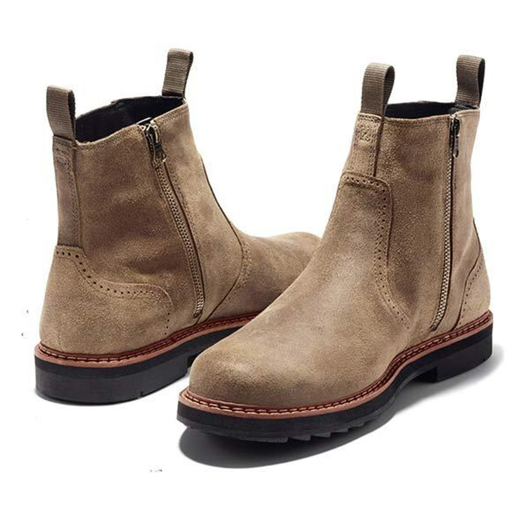 Men's Suede Elastic-Side Pull-On Chelsea Boots