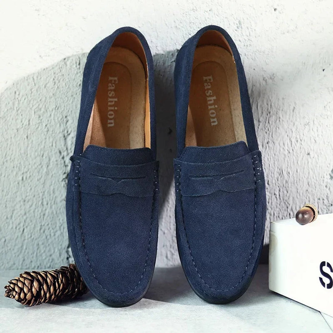 Men's Suede Penny Slip-On Loafers
