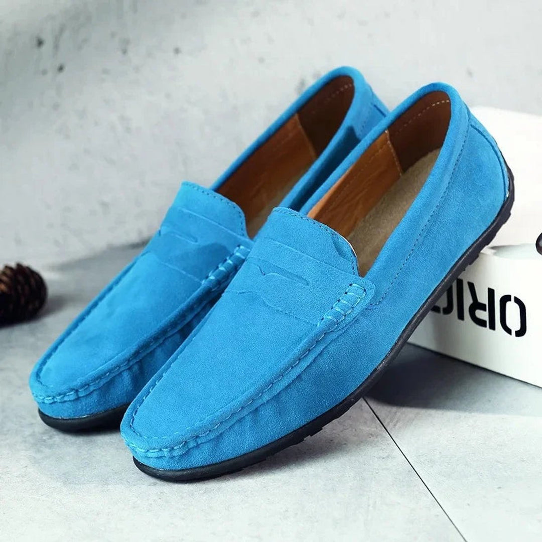 Men's Suede Penny Slip-On Loafers