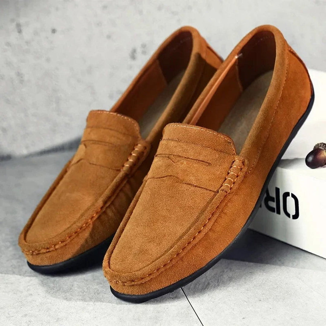 Men's Suede Penny Slip-On Loafers