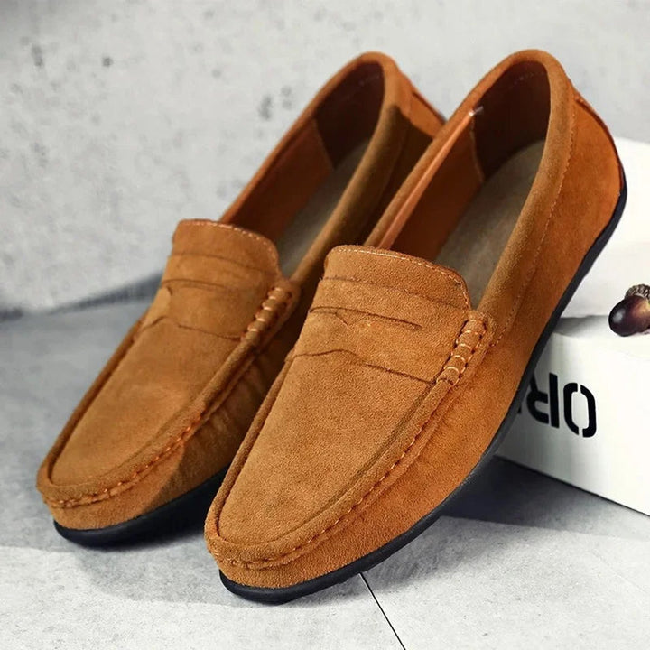 Men's Suede Penny Slip-On Loafers