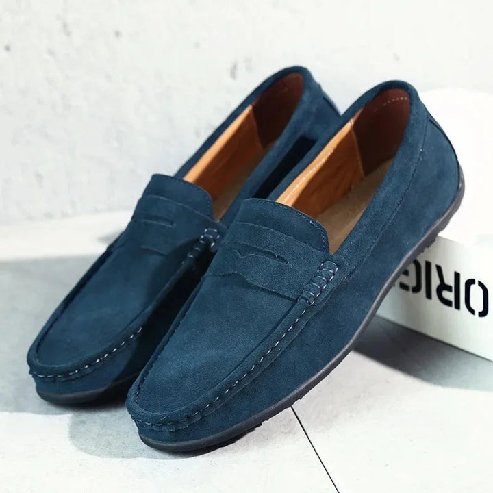 Men's Suede Penny Slip-On Loafers