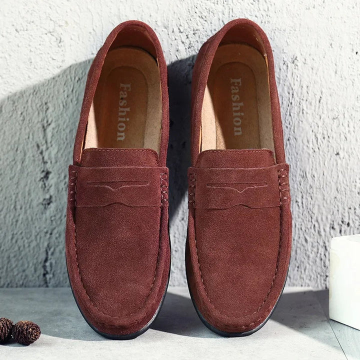 Men's Suede Penny Slip-On Loafers