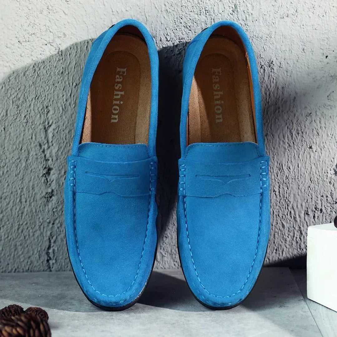 Men's Suede Penny Slip-On Loafers