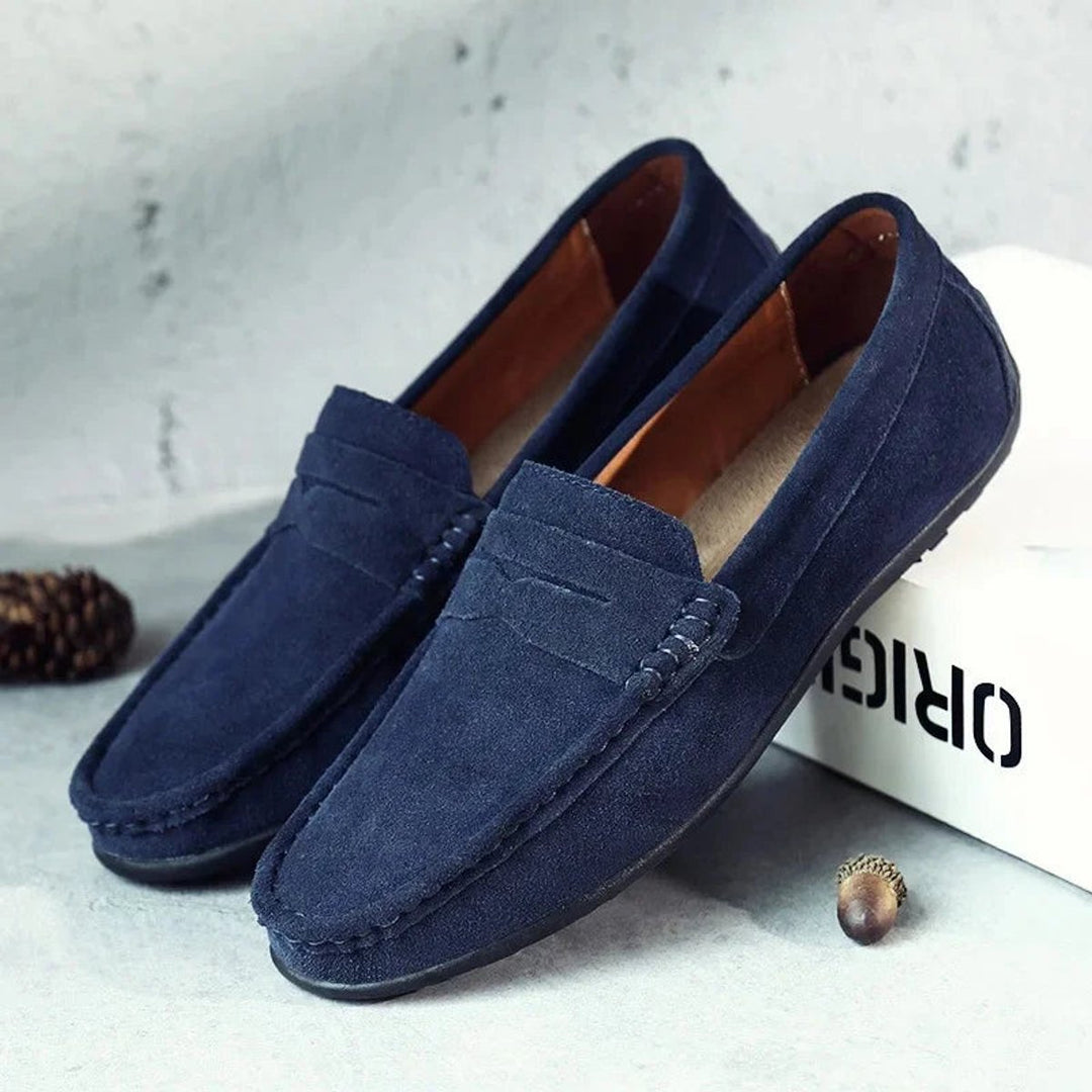 Men's Suede Penny Slip-On Loafers