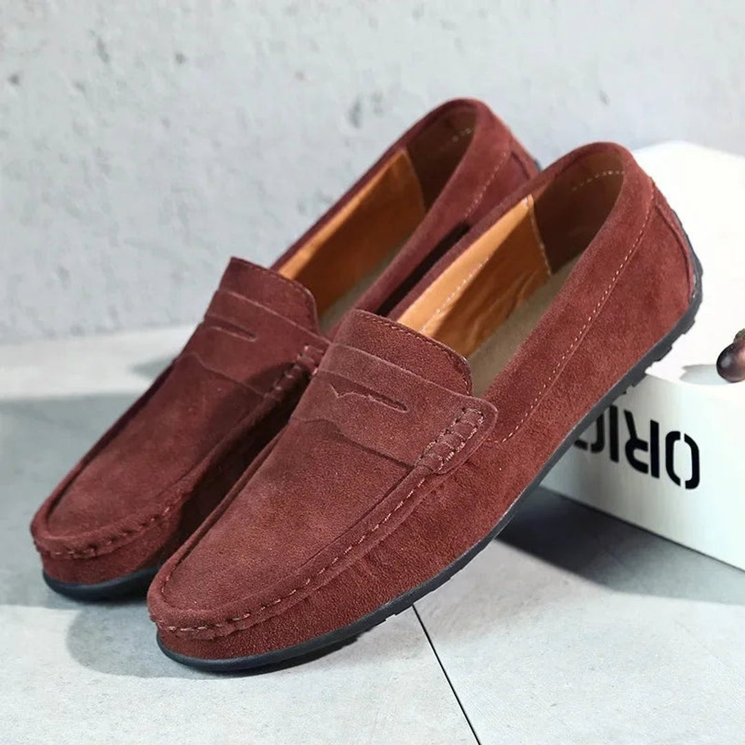 Men's Suede Penny Slip-On Loafers
