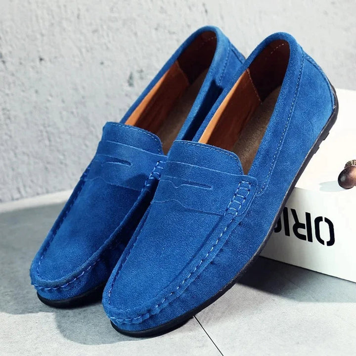 Men's Suede Penny Slip-On Loafers