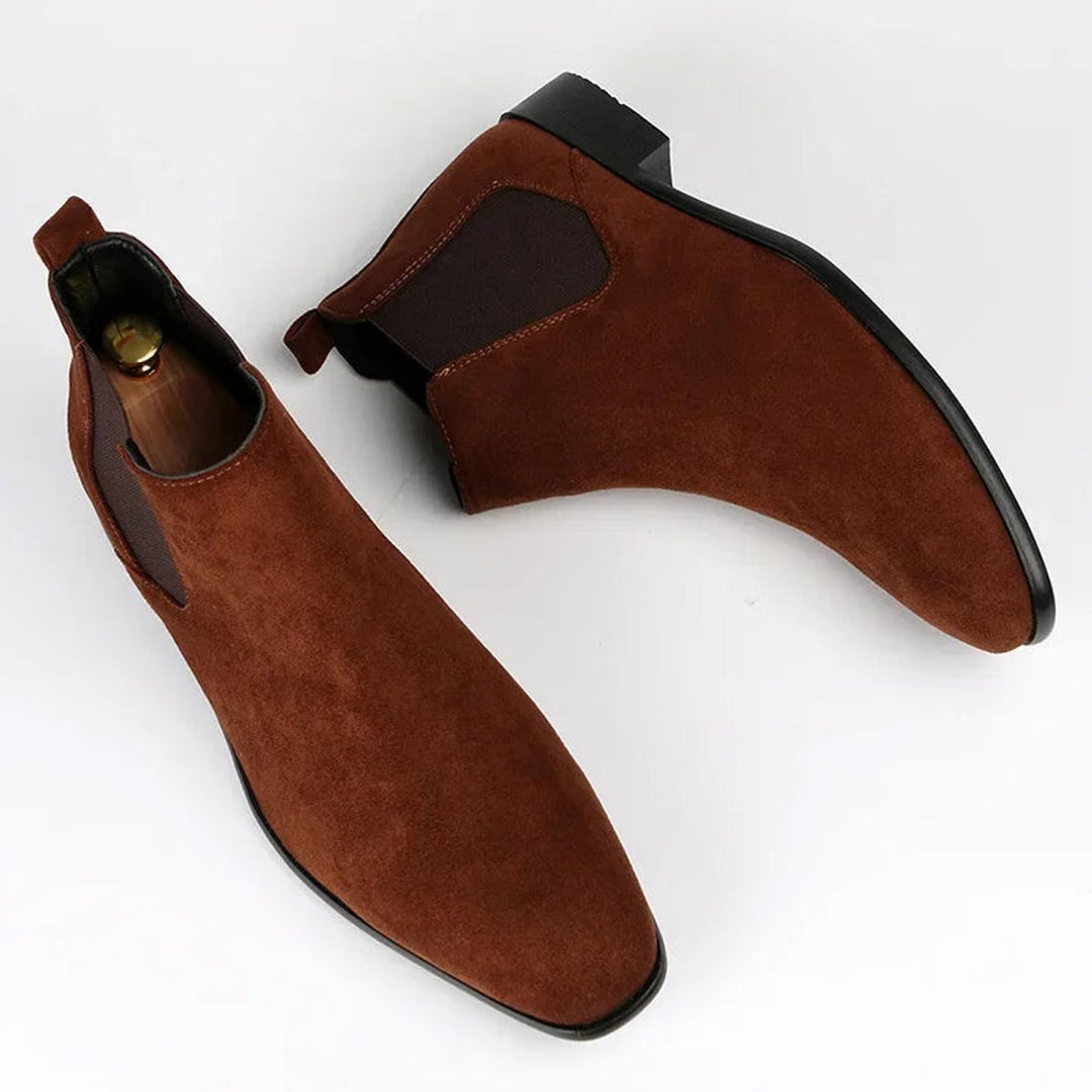 Men's Suede Slip-On Ankle Chelsea Boots