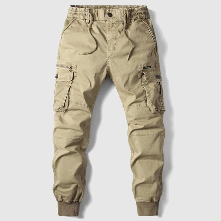 Men's Tactical Cargo Jogger Pants Elastic Drawstring Waist