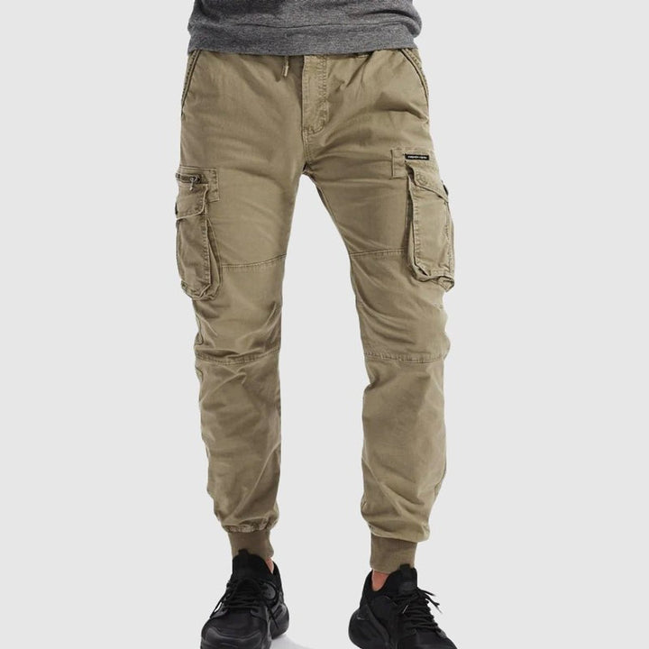 Men's Tactical Cargo Jogger Pants Elastic Drawstring Waist