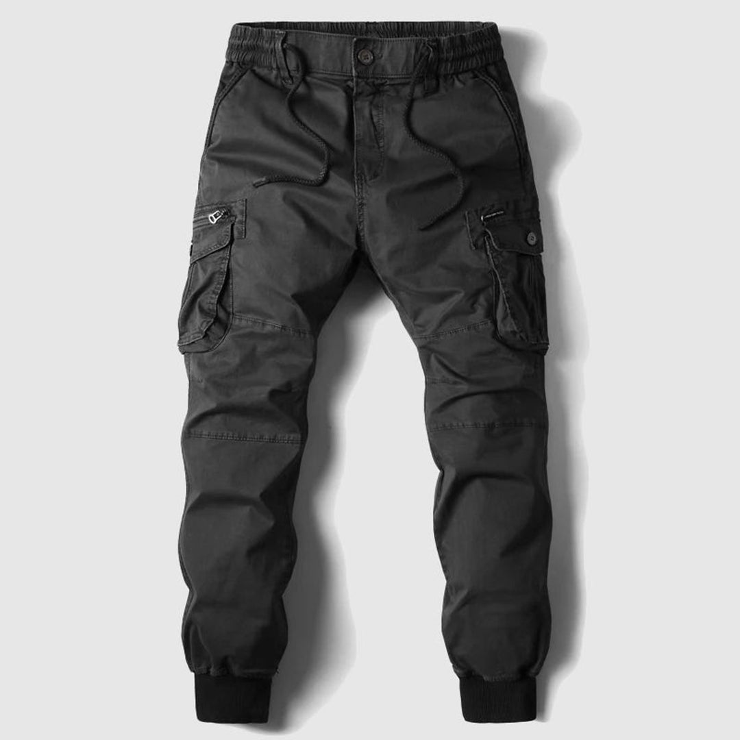 Men's Tactical Cargo Jogger Pants Elastic Drawstring Waist