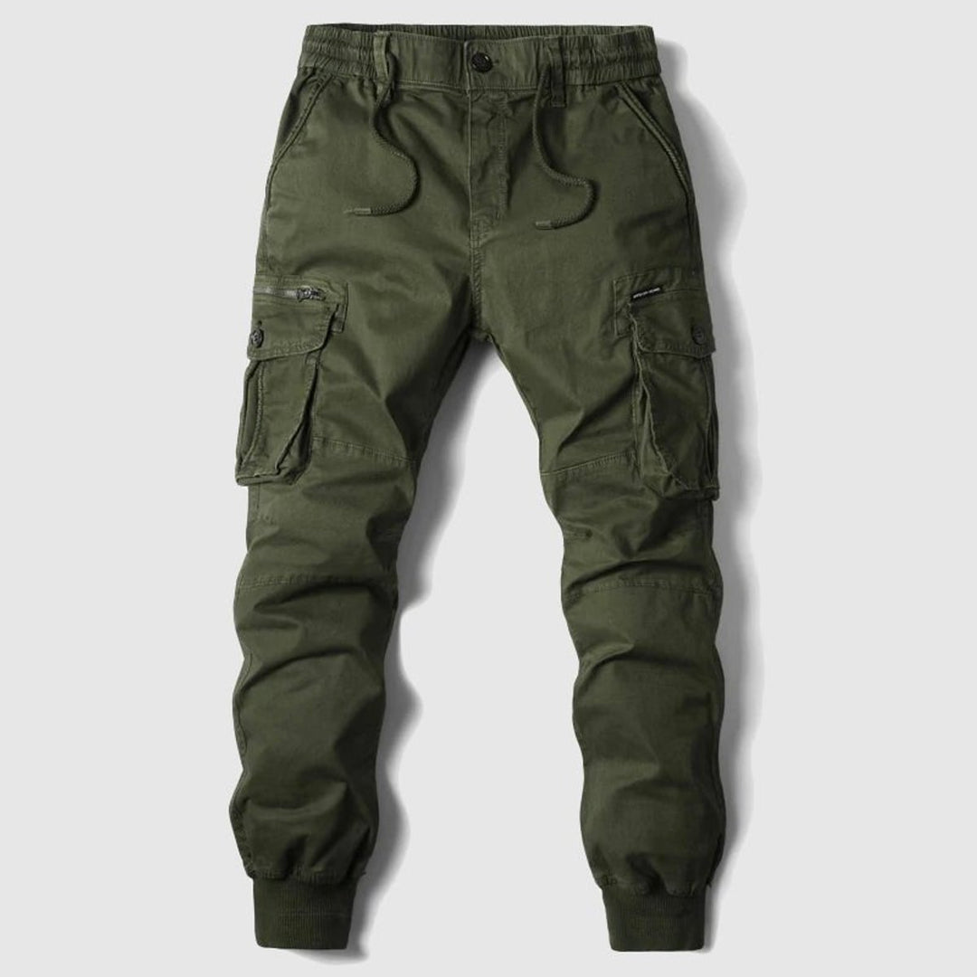 Men's Tactical Cargo Jogger Pants Elastic Drawstring Waist