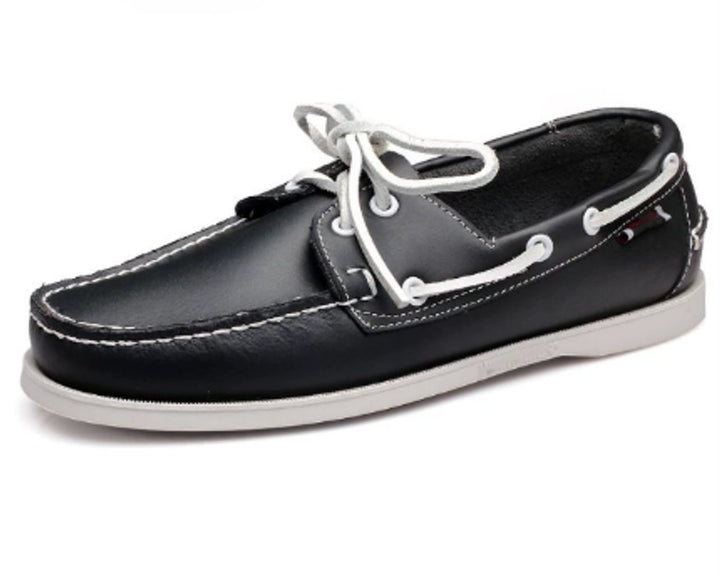 Men's Two-Tone Leather Lace-Up Boat Shoes