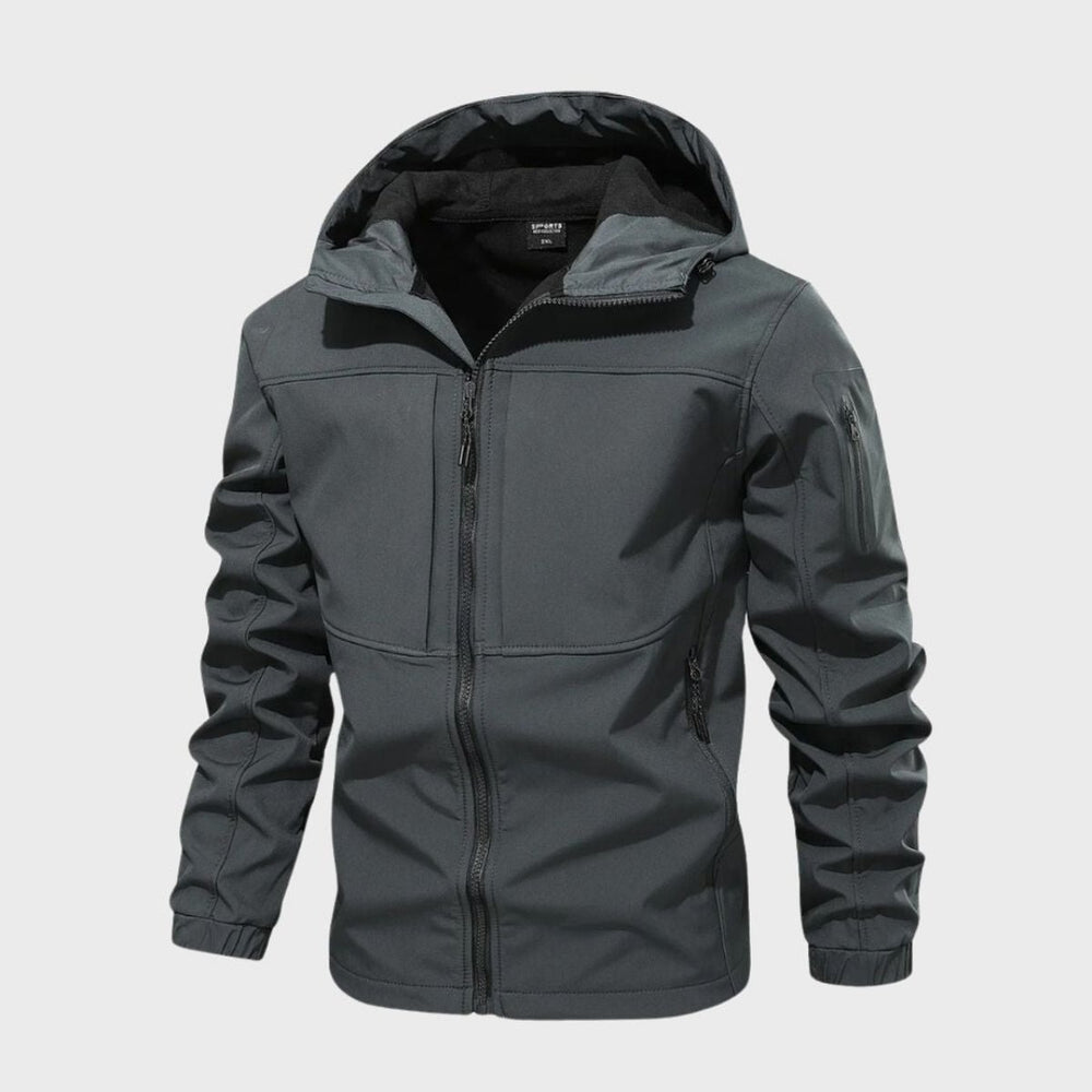 Men's Water-Resistant Fleece-Lined Hooded Softshell Jacket