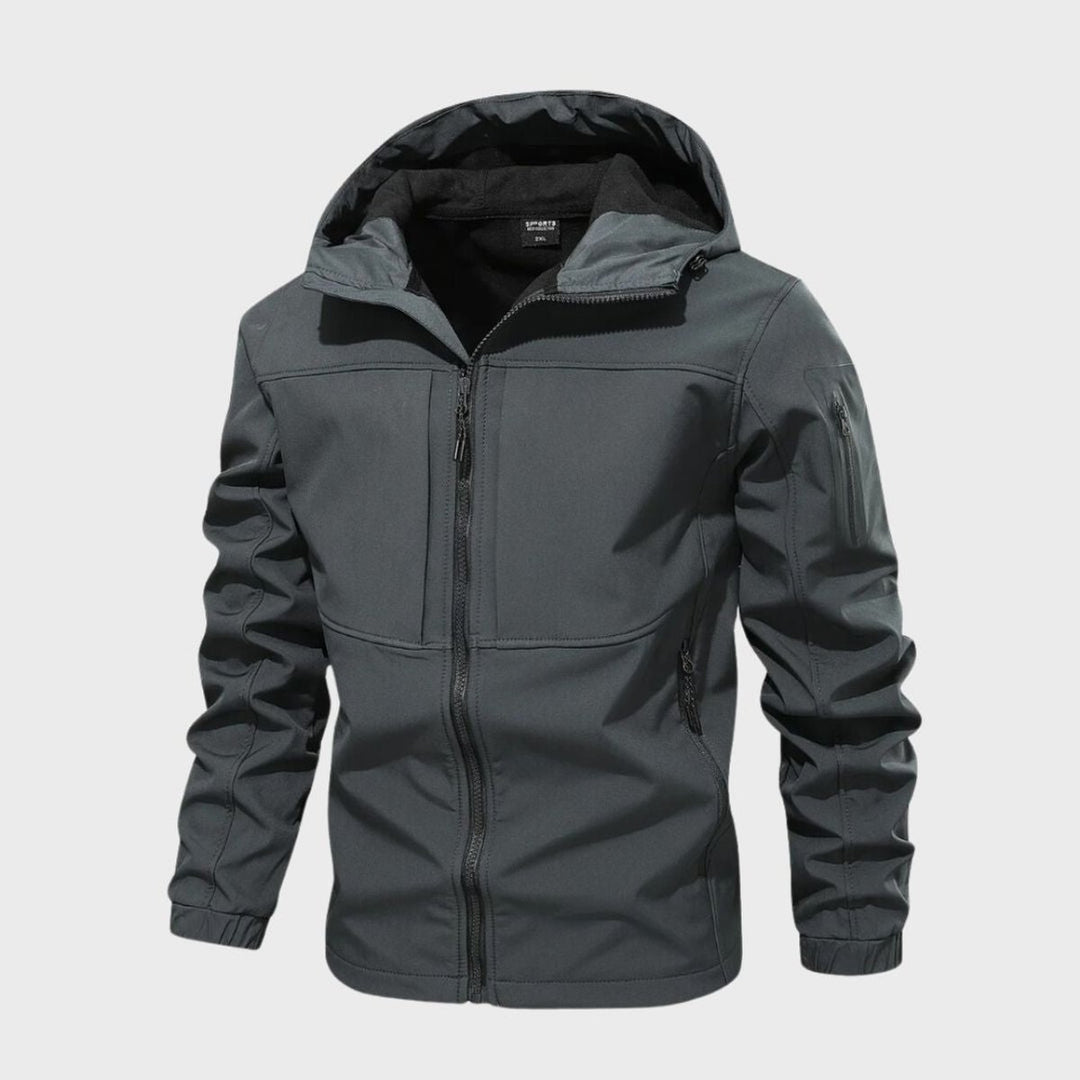 Men's Water-Resistant Fleece-Lined Hooded Softshell Jacket