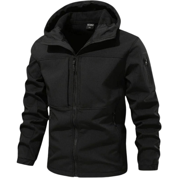 Men's Water-Resistant Fleece-Lined Hooded Softshell Jacket
