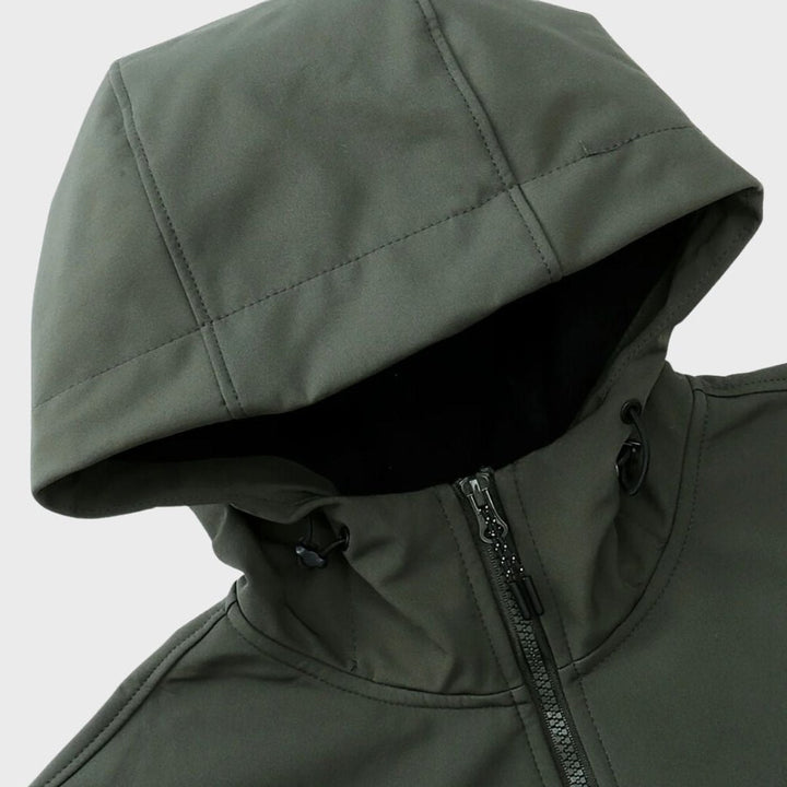 Men's Water-Resistant Fleece-Lined Hooded Softshell Jacket