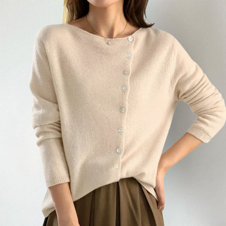Women's Asymmetric Button-Front Knit Cardigan Sweater