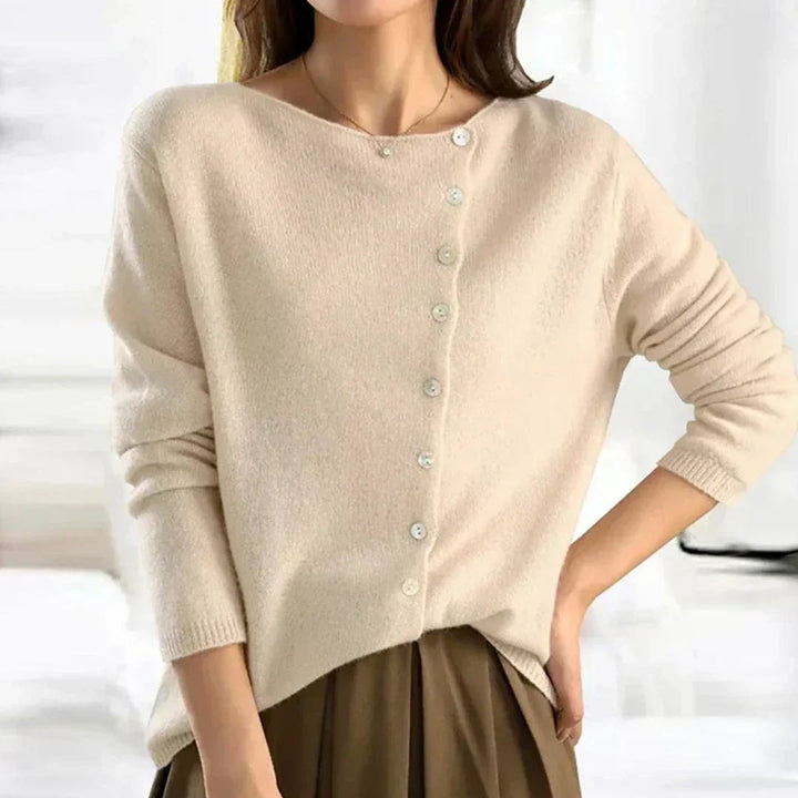 Women's Asymmetric Button-Front Knit Cardigan Sweater