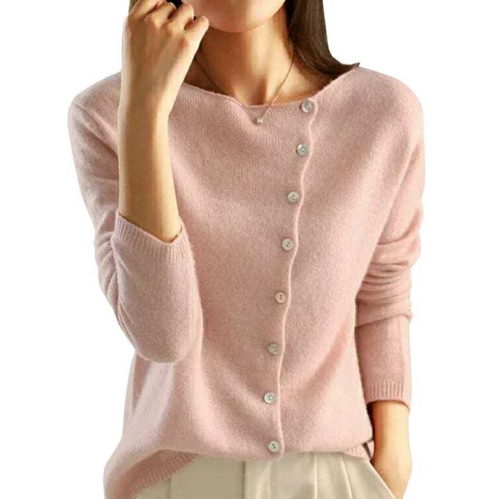 Women's Asymmetric Button-Front Knit Cardigan Sweater