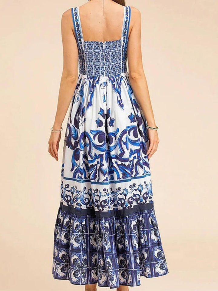 Women's Baroque Print Sleeveless Fall Midi Dress