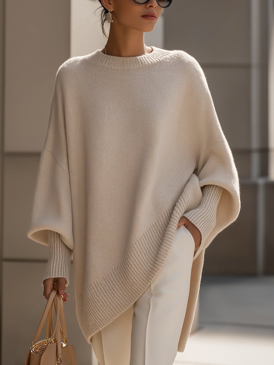 Women's Batwing-Sleeve Knit Oversized Sweater Pullover
