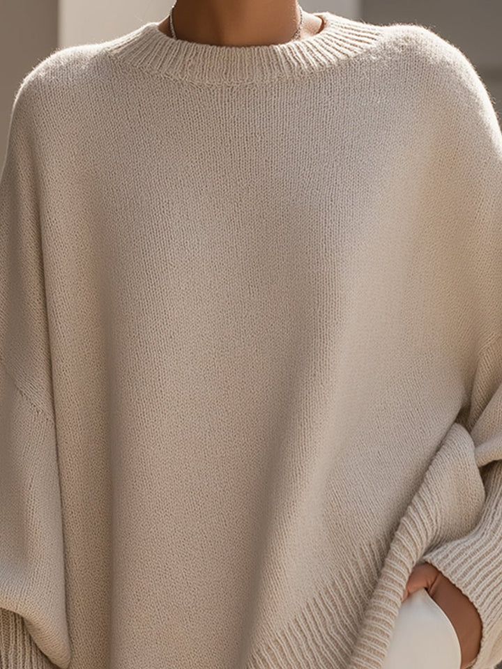 Women's Batwing-Sleeve Knit Oversized Sweater Pullover