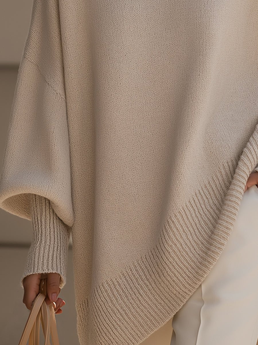 Women's Batwing-Sleeve Knit Oversized Sweater Pullover