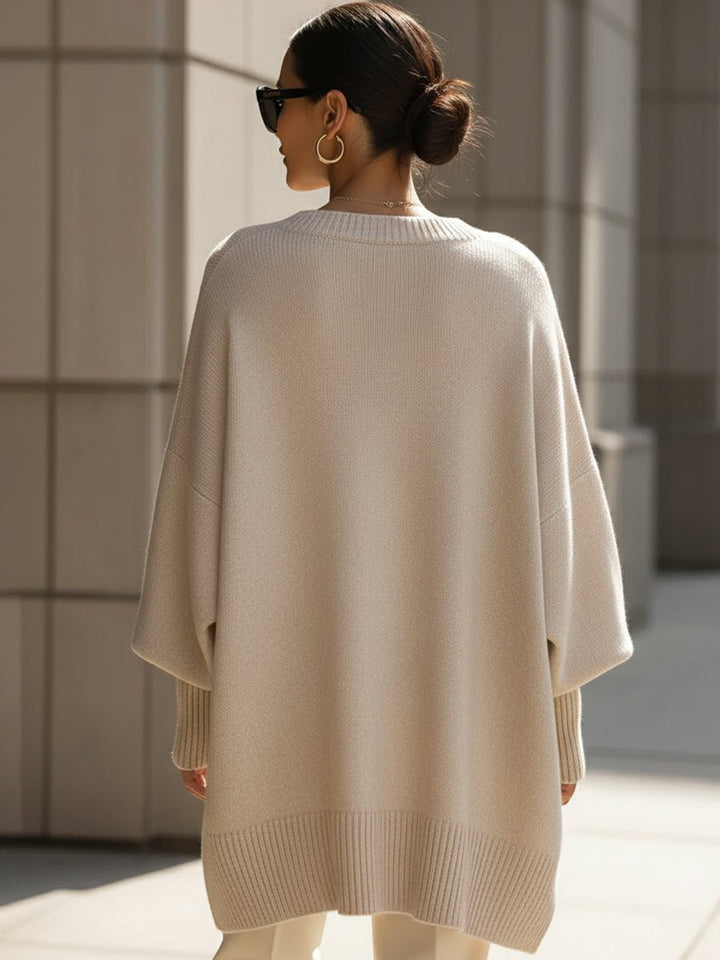 Women's Batwing-Sleeve Knit Oversized Sweater Pullover