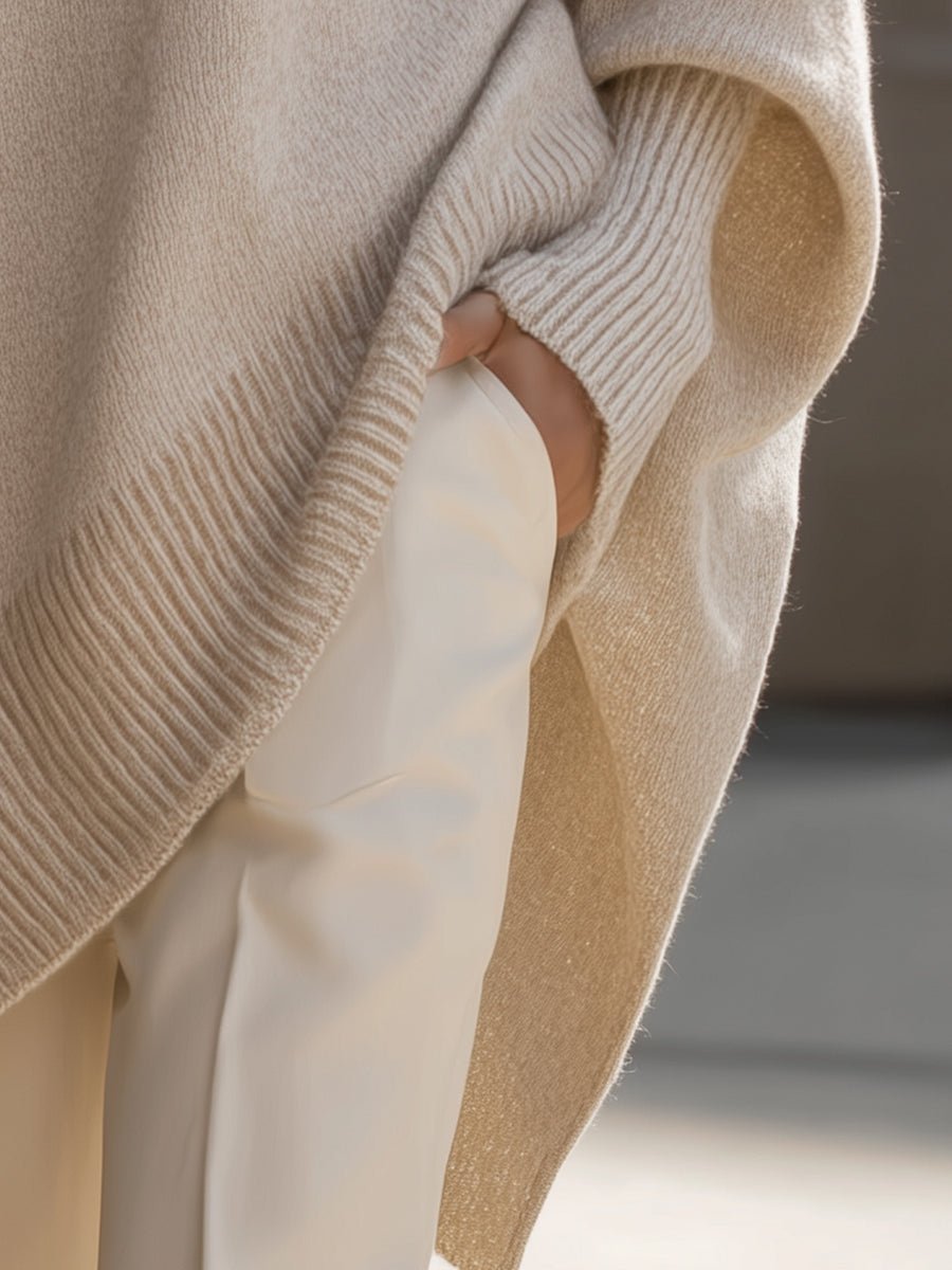 Women's Batwing-Sleeve Knit Oversized Sweater Pullover