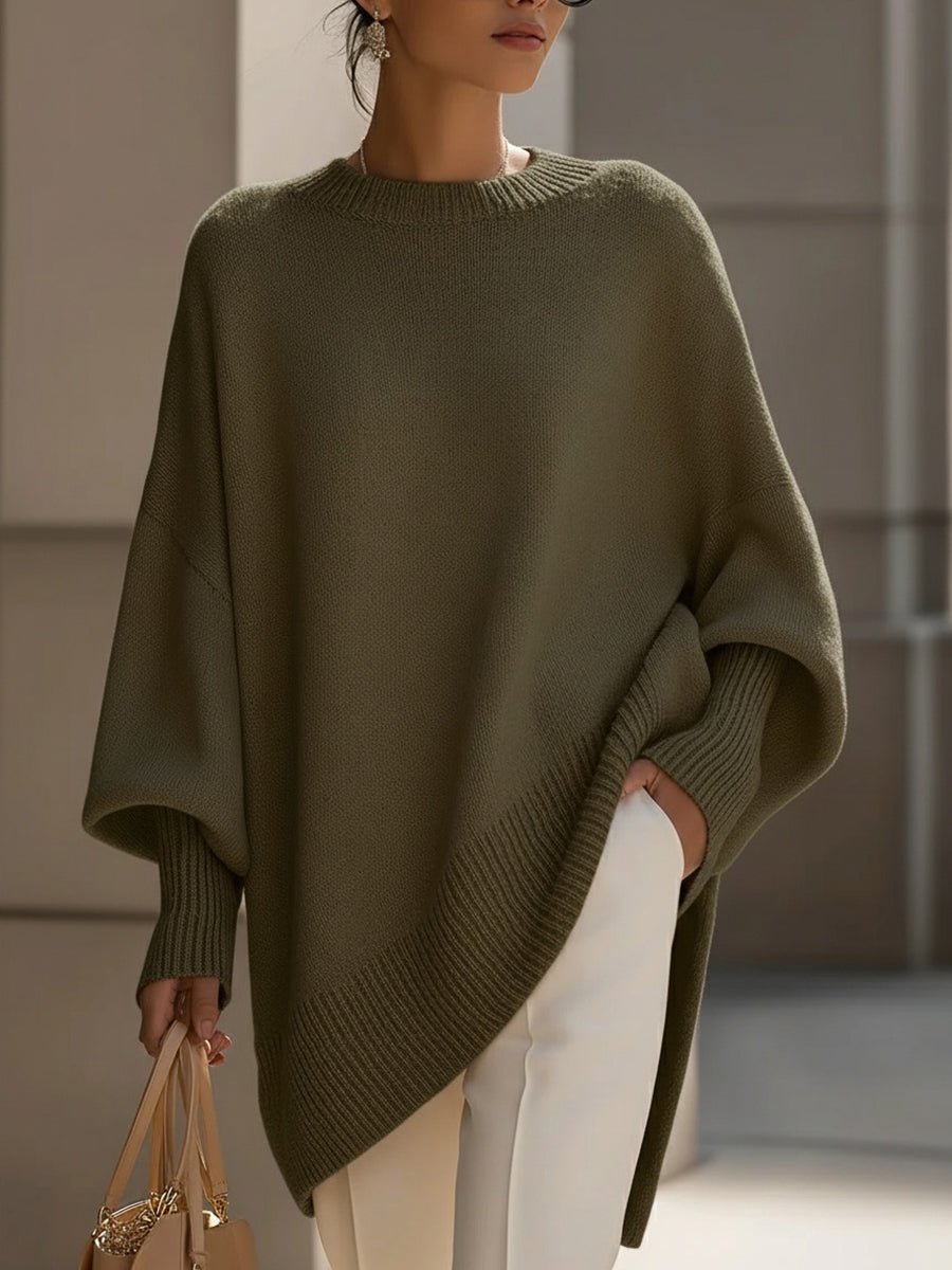 Women's Batwing-Sleeve Knit Oversized Sweater Pullover