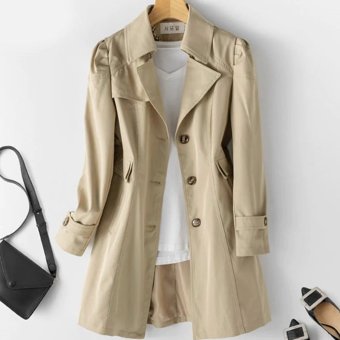 Women's Belted Double-Breasted Classic Trench Coat
