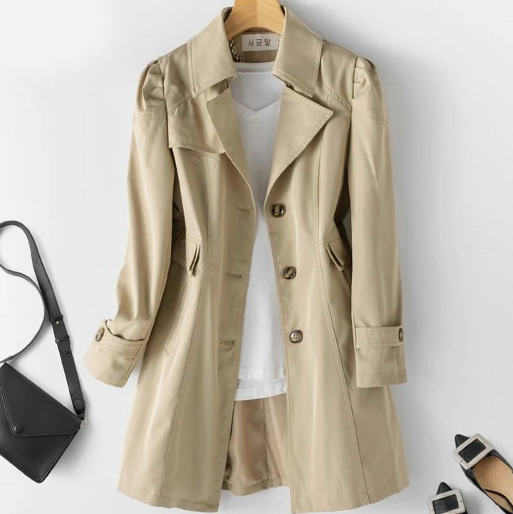 Women's Belted Double-Breasted Classic Trench Coat