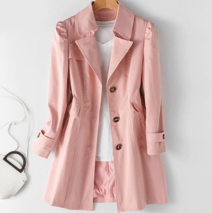 Women's Belted Double-Breasted Classic Trench Coat