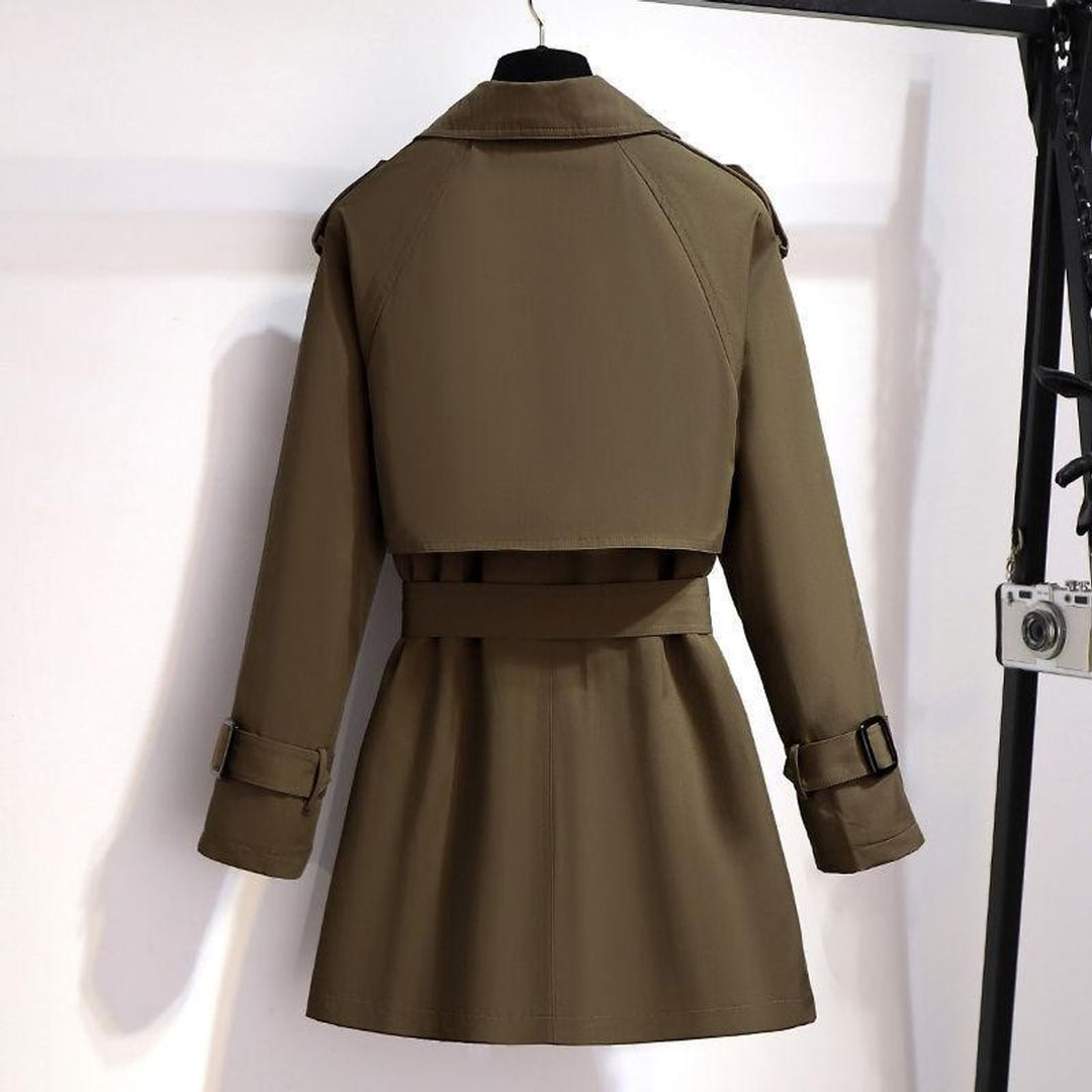 Women's Belted Double-Breasted Midi Trench Coat