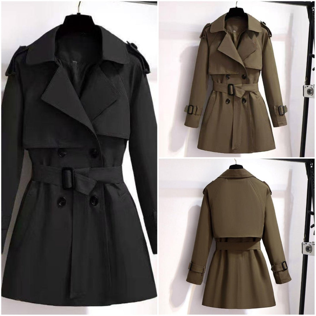 Women's Belted Double-Breasted Midi Trench Coat