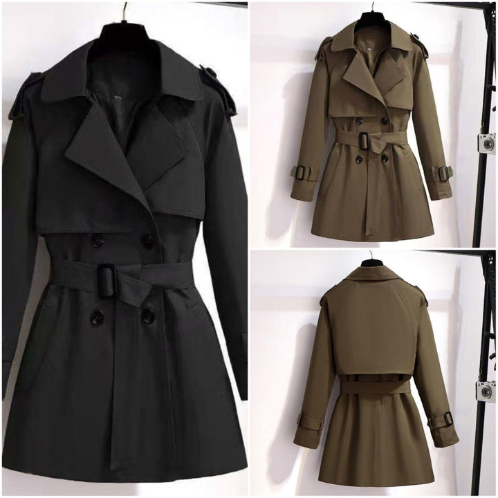 Women's Belted Double-Breasted Midi Trench Coat