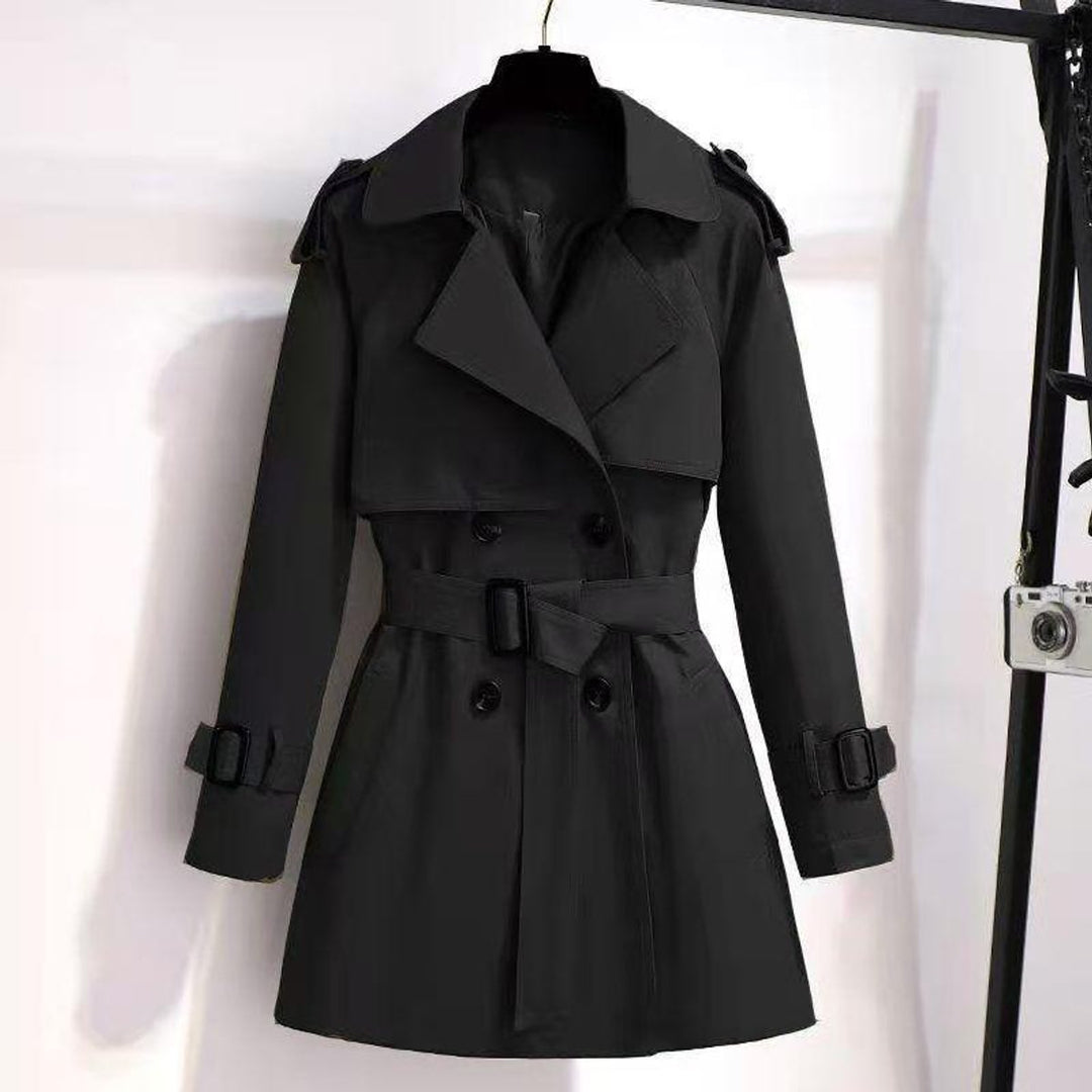 Women's Belted Double-Breasted Midi Trench Coat
