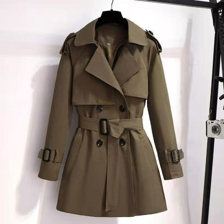 Women's Belted Double-Breasted Midi Trench Coat