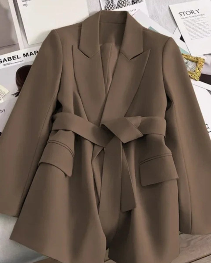Women's Belted Lapel Relaxed-Fit Trench Coat