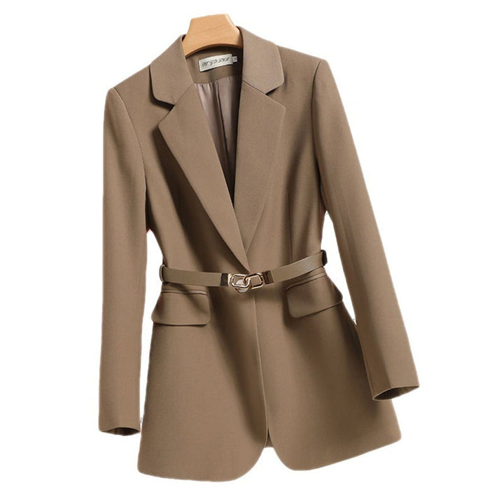 Women's Belted Single-Button Notch-Lapel Blazer