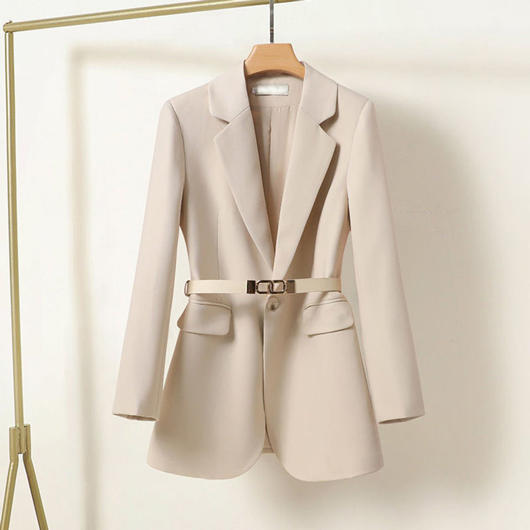 Women's Belted Single-Button Notch-Lapel Blazer